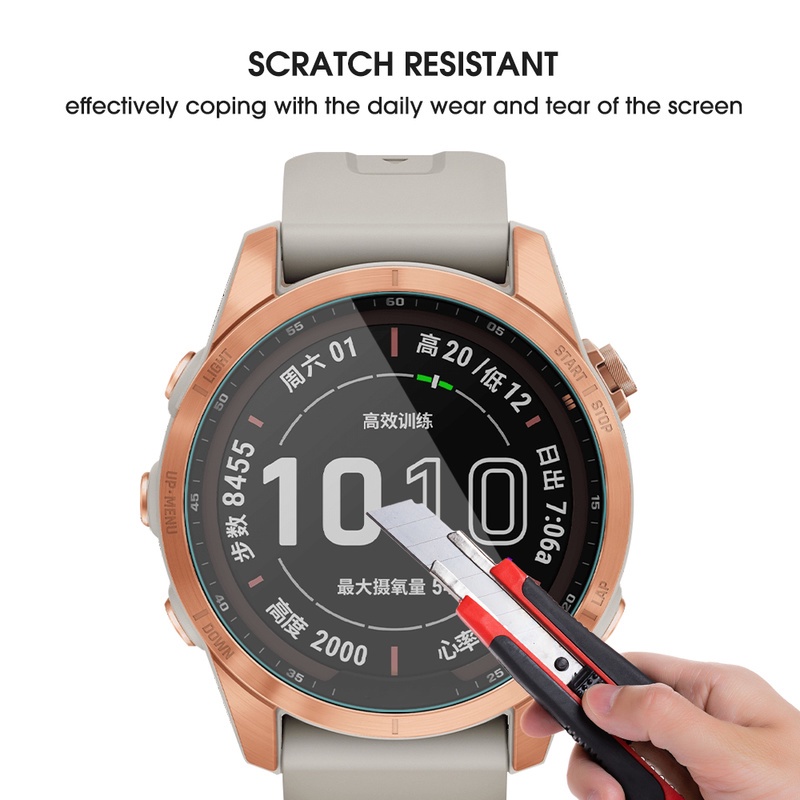 1 / 2pcs Tempered Glass Pelindung Layar Smartwatch Garmin Fenix 7 / 7S / 7X Anti Debu / Sidik Jari
