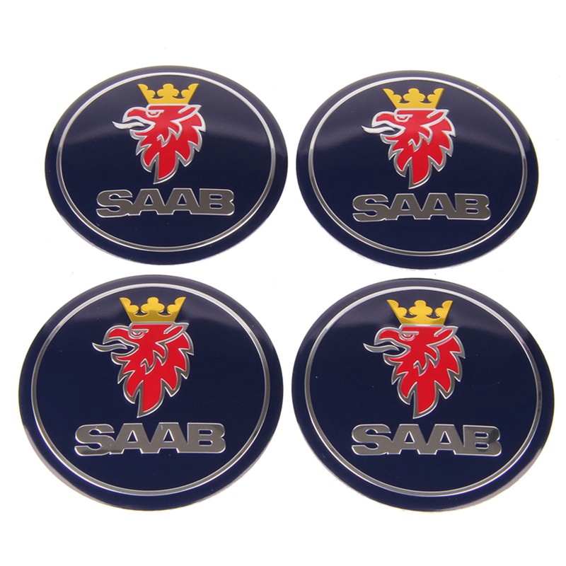 4pcs Stiker Emblem Badge Logo Night Knight Saab Gmc Chery 56mm Untuk Velg Hub Mobil