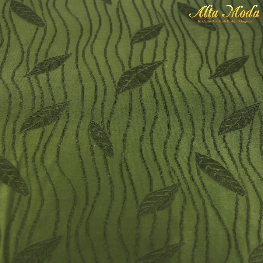

Alta Moda Kain Stretch Jacquard Leaves Pattern Green (1M)