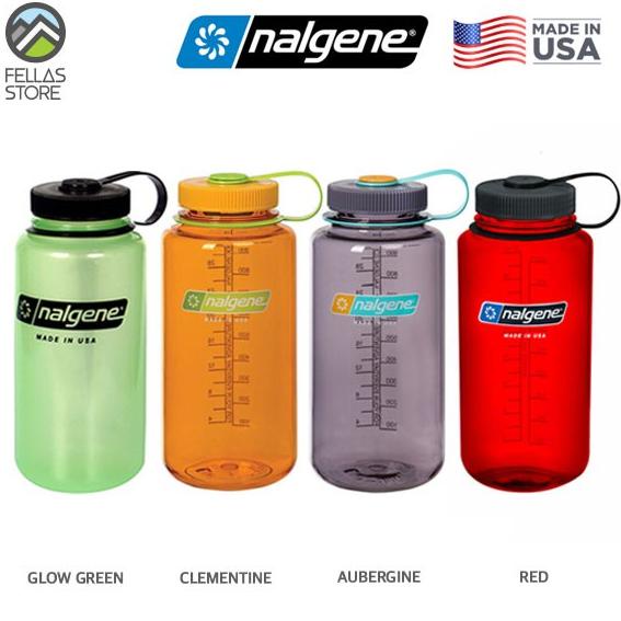 Nalgene Wide Mouth Tritan - Glowgreen, Clementine, Aubergine, Red