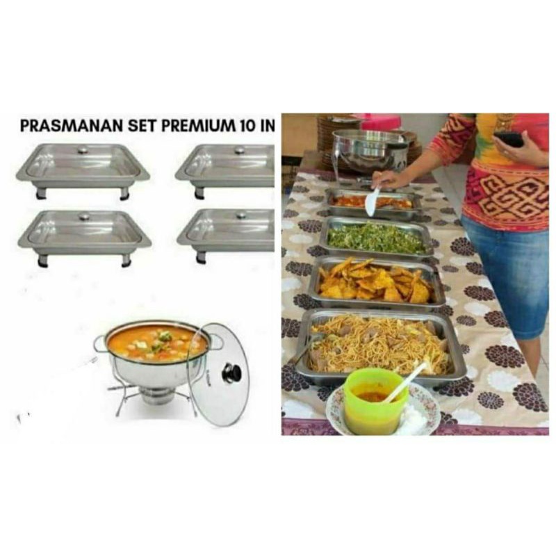 Set Wadah Prasmanan Ekonomis/ Wadah Prasmanan isi 5pcs/ Wadah Saji Makanan Stainless Steel