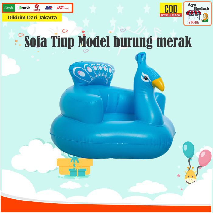 Sofa kursi tempat duduk bayi belajar duduk model pompa tiup bebek seat mobil merak baby chair