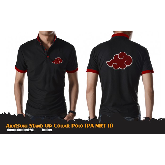 Kaos Polo Anime Naruto Akatsuki Stand Up Collar Polo - PA NRT 11