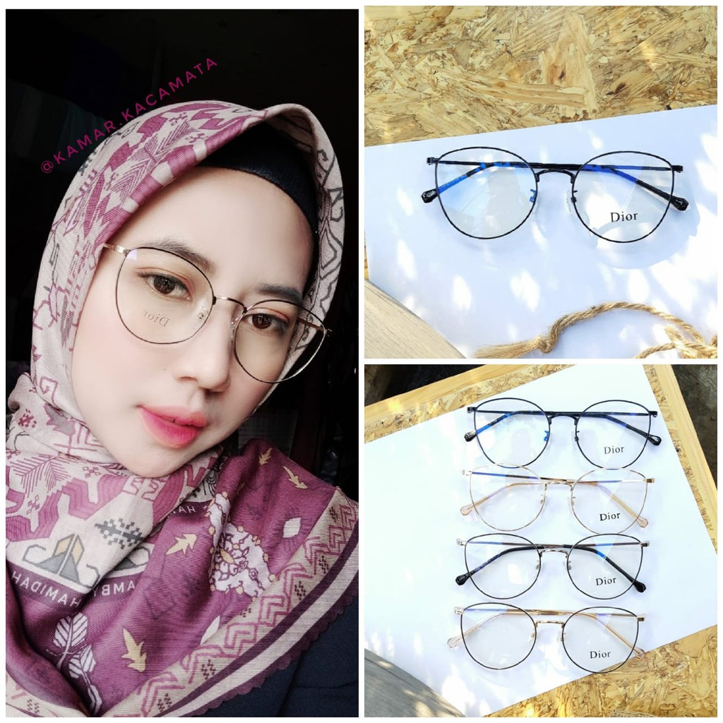 Frame KACAMATA besi WANITA murah vintage korea cat eye