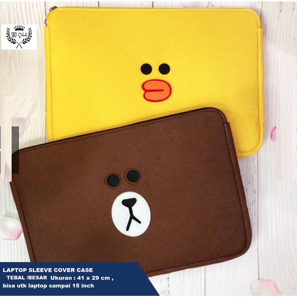 TAS SLEEVE LAPTOP TAS FOLDER Karakter Beruang PELINDUNG LAPTOP 15 INCH Pelindung Dokumen