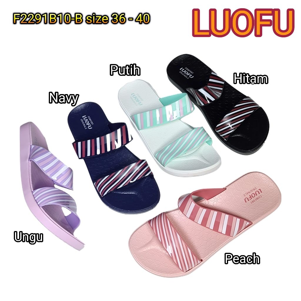 LUOFU ORIGINAL jelly sandal karet empuk murah wanita selop import F2291B10-B