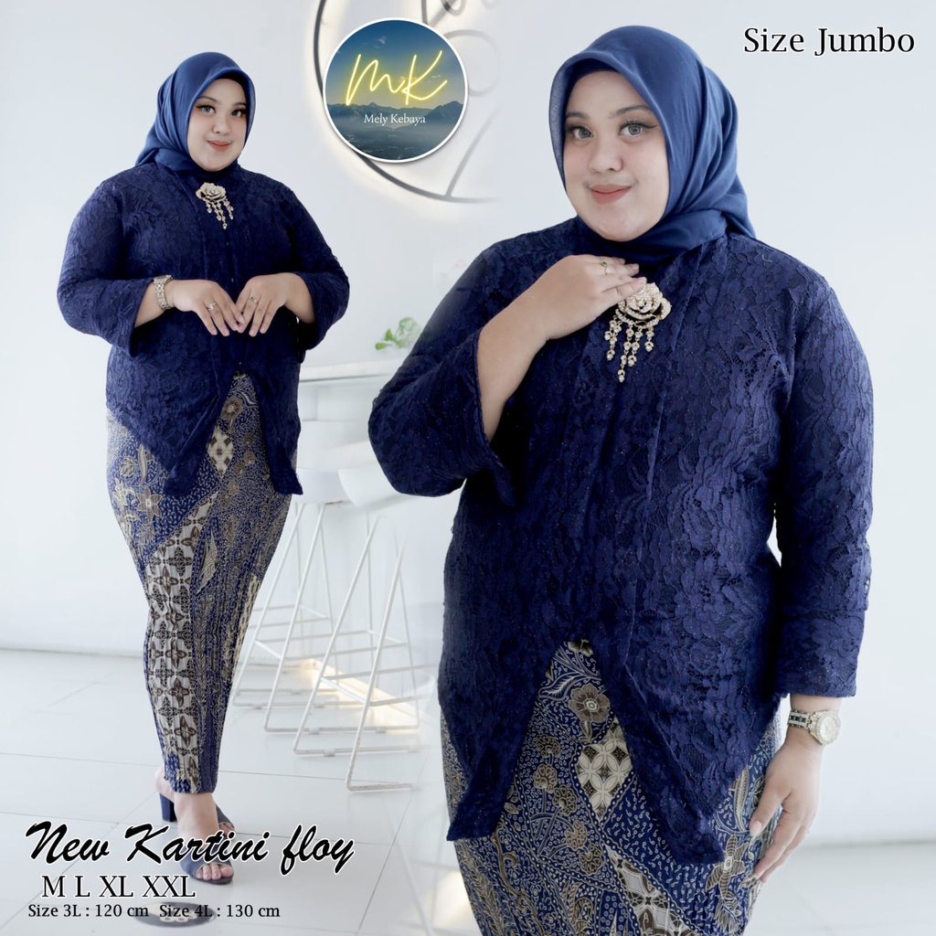 HN MODE - Setelan kebaya floy brukat kartini jumbo / kebaya kutubaru