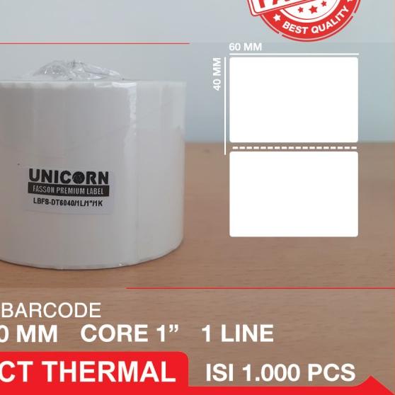 

❊ Stiker Label Bare Thermal 60x40 mm / 60 x 40 mm / 60x40mm Isi 1000 ❋