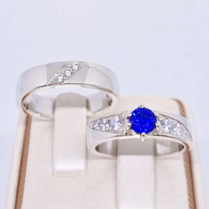 Cincin Tunangan Couple Perak Asli Ukir Nama A207