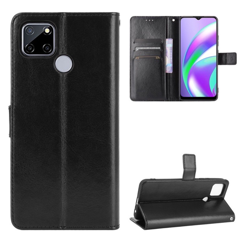 LEATHER FLIP COVER WALLET OPPO A95 4G / Oppo A16 A74 A54 REALME 8 PRO 4G 5G C25 C21Y C21 C20 NARZO 30A 20 KULIT CASE