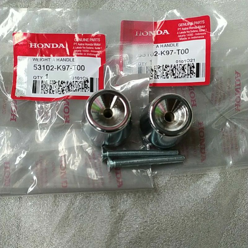 Jalu stang pcx  jalu stang vario pnp Bandul Stang Honda PCX 150 Original 53102 K97 T00 Chrome Weight