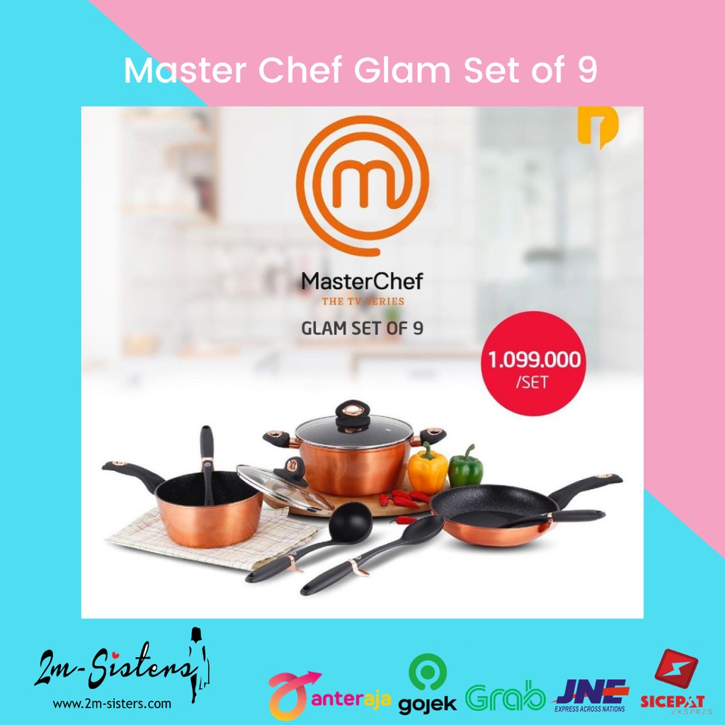 Master Chef Glam set 9 Masterchef Anti Lengket Cookware Coating Anti Gores Panci Premium