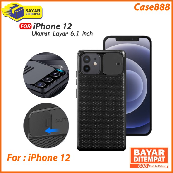 Case Apple iPhone 12 ( 6.1 Inch ) Cam Shield PC Slide Melindungi Kamera Privasi Penutup Belakang
