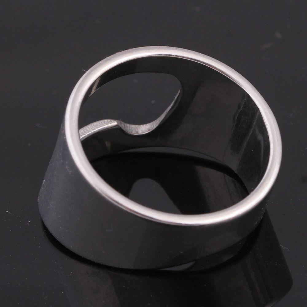 NEEDWAY Man Cincin Hadiah Temperamen Vintage Geometri Punk Cincin Stainless Steel Fashion Perhiasan Unisex Pembuka Botol Bir