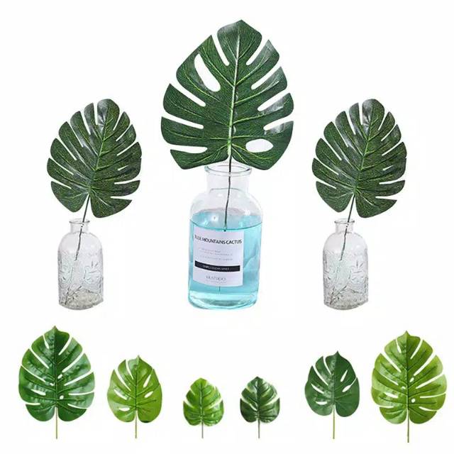 DAUN PALM HIAS MONSTERA KECIL Dengan Kawat ARTIFICIAL6