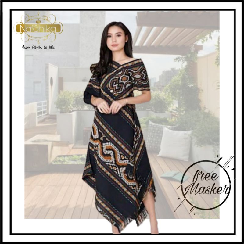 Dress Batik Tenun Etnik Wanita -  Nafshika Dress Tenun Etnik Troso Jepara, Baju Wanita Tenun