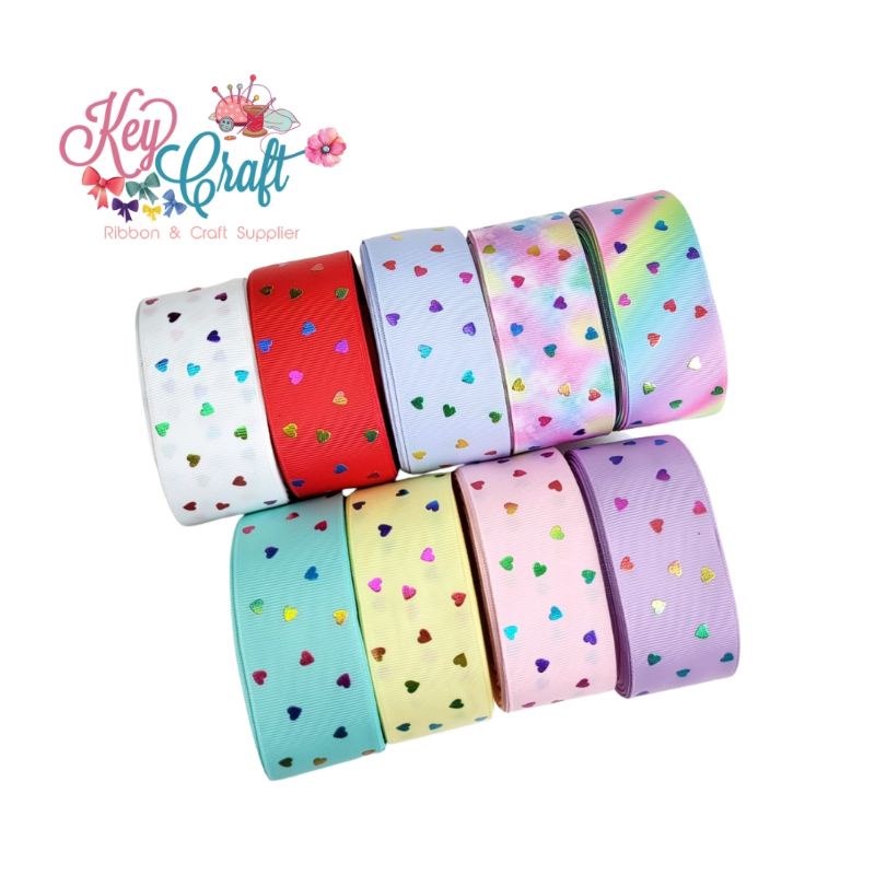 

Pita Grossgrain foil Love timbul size 3,8cm