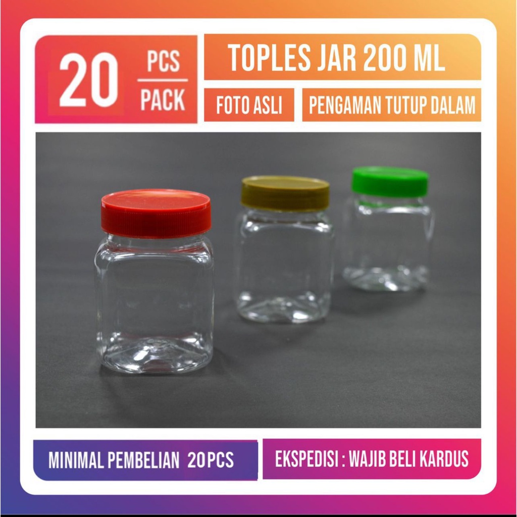 Toples plastik 200 ml-Botol sambal Kotak 200 ml-Toples Bumbu 200 ml Kotak150 ml Kotak (50 Pcs)