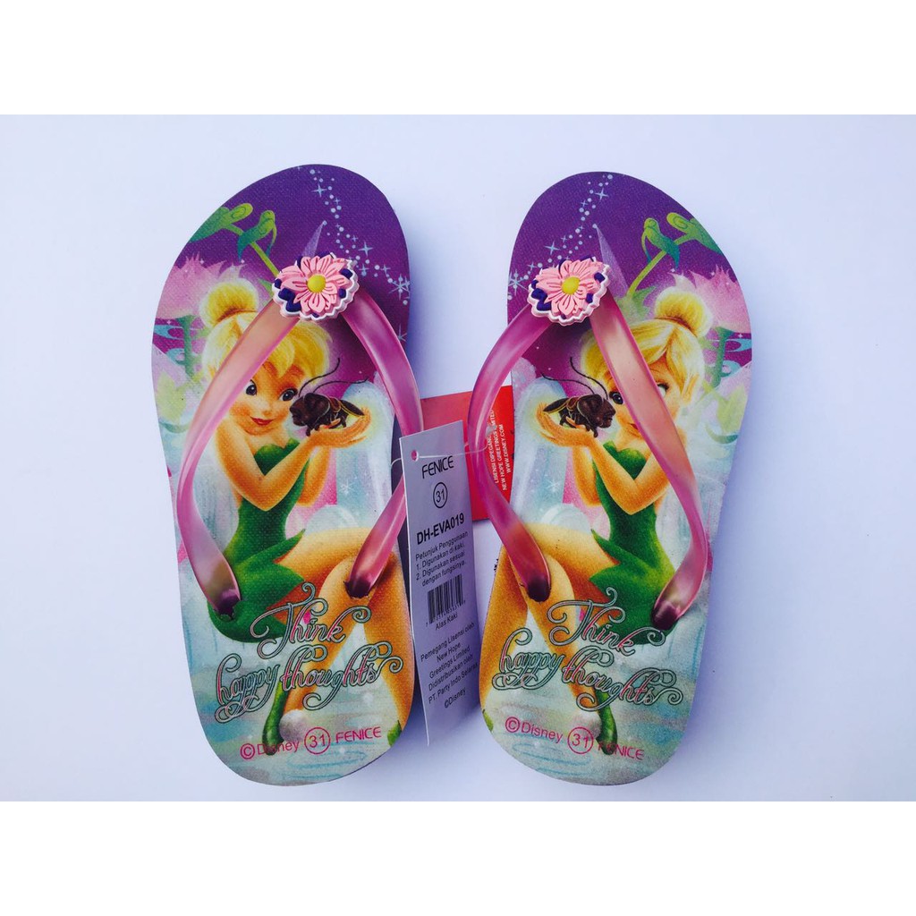 Sandal Jepit Anak Kids Girl Slipper Tinker Bell 31-35 Good Quality