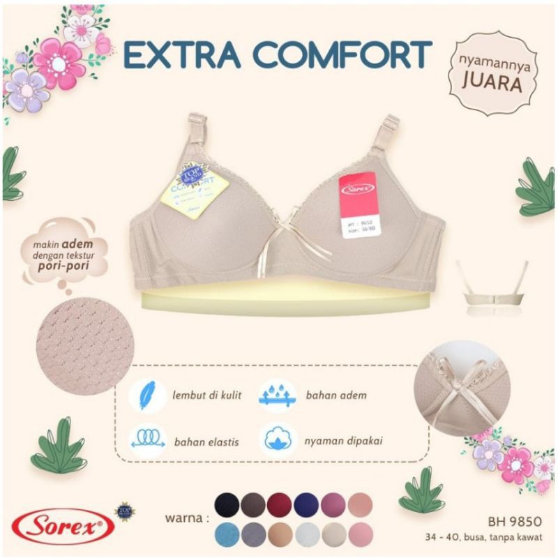 SOREX Bra Extra Comfort 9850 Busa Tipis Tanpa Kawat