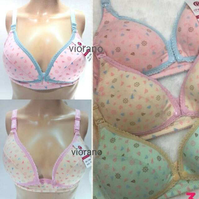 Bh Menyusui Wanita Motif Import C368 Tanpa Kawat Kancing Depan Size 36 38 40 42 / Bra Menyusui