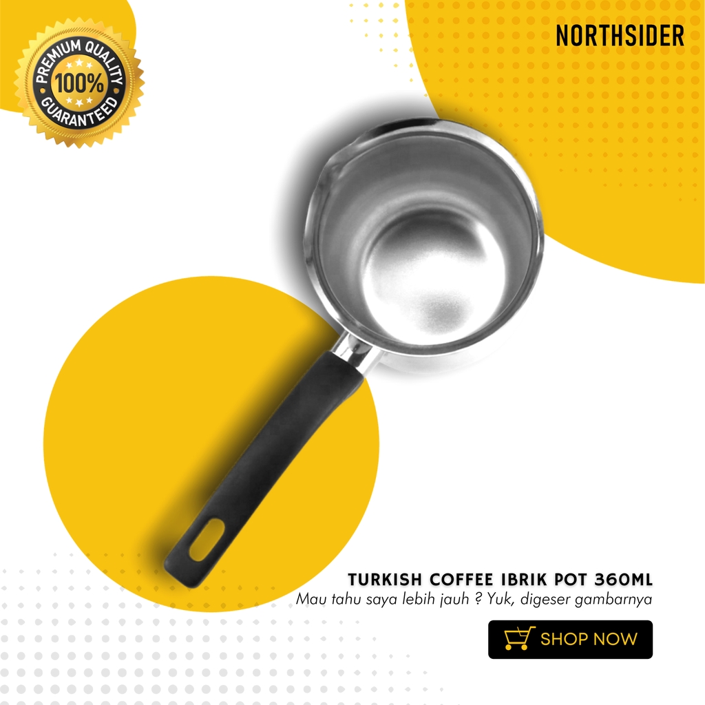 TURKISH COFFEE POT STAINLESS 360ML | IBRIK PANCI MINI SEDUH KOPI TURKI