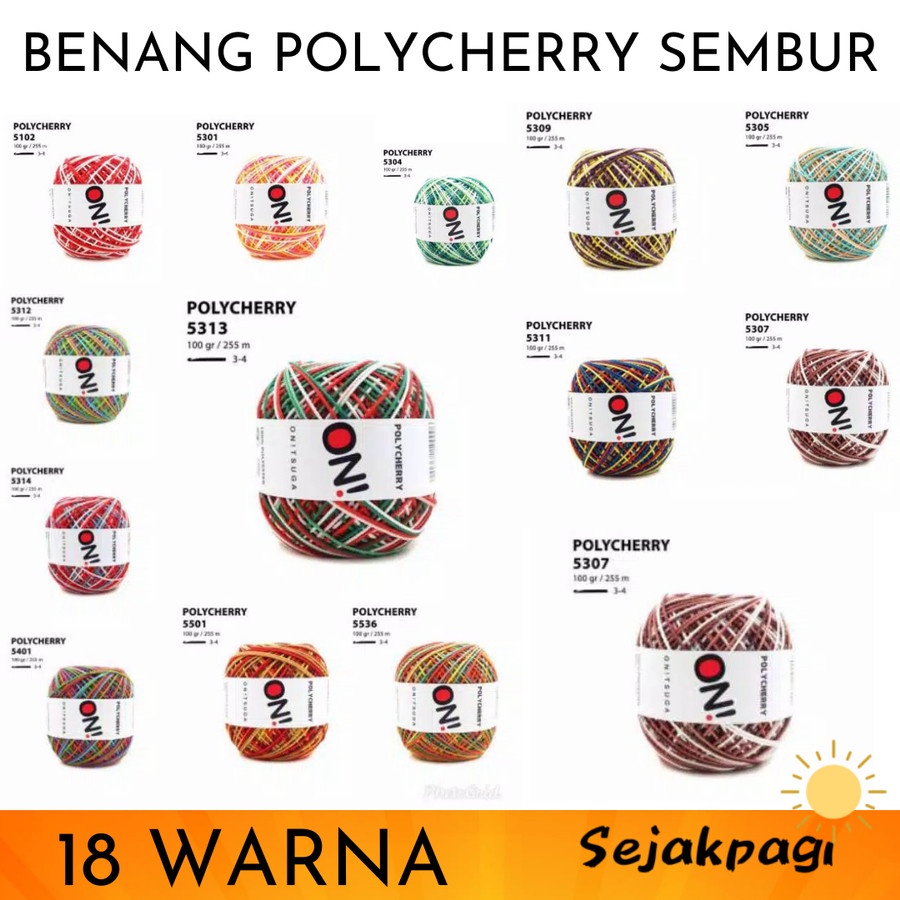 Benang Rajut Polycherry Sembur Polyester Onitsuga