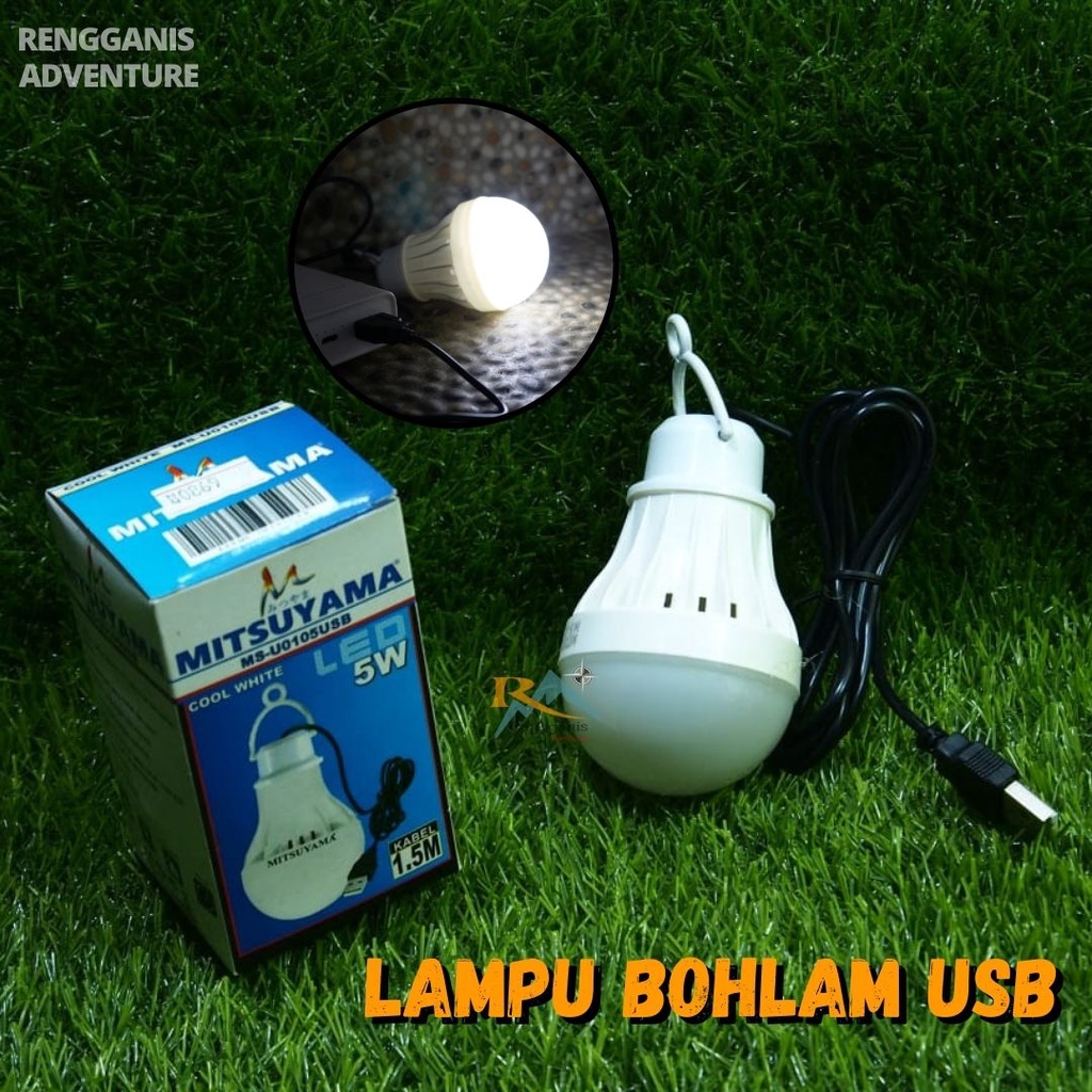 Lampu Bohlam USB LED 8 WATT Mitsuyama Penerangan Camping Outdoor Emergency