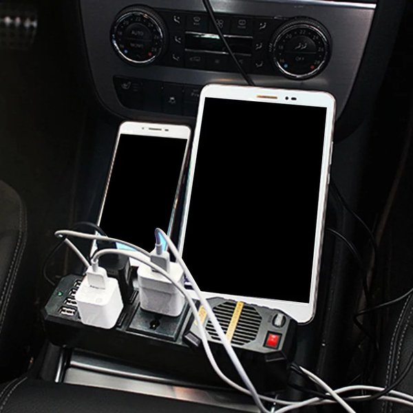 Power Inverter 200W Mobil Kendaraan Tegangan USB Adaptor Car