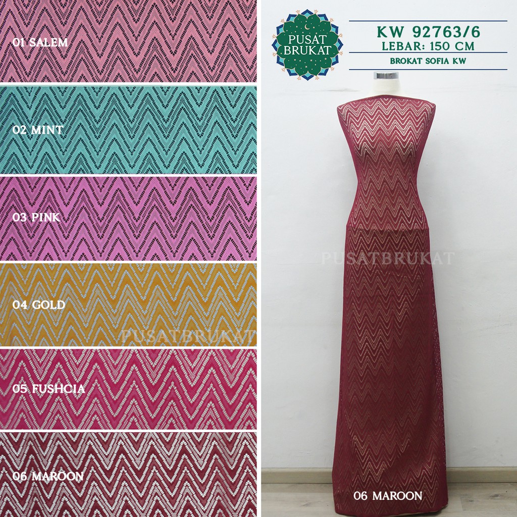 KAIN BRUKAT LACE KEBAYA METERAN / BROKAT MALIKA SALUR VINTAGE- KW 92763 [harga per 0.5m]