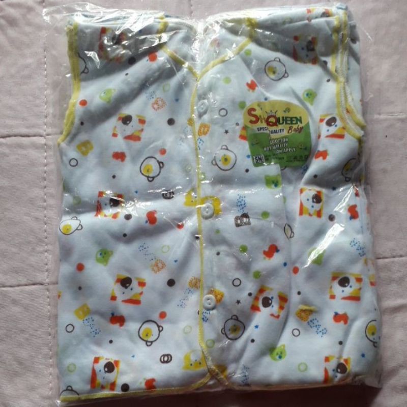 SNI 3 pcs Atasan Kutung MOTIF Newborn Katun Kaos Baju Bayi Lengan Buntung