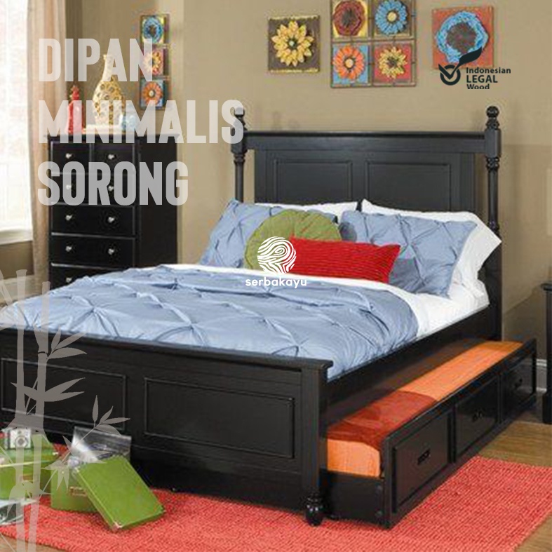 Dipan Anak Sorong - dipan Minimalis Kayu Jati Modern Minimalis