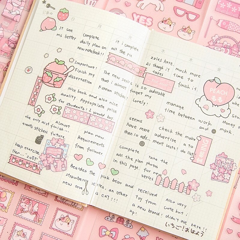 4 LEMBAR STIKER BUNGA SAKURA STROBERI LUCU AESTHETIC LOVELY PINK STICKER SPRING CHERRY BLOSSOM STRAWBERRY CUTE KAWAII KOREAN JAPANESE STYLE FOR DIY SCRAPBOOK DIARY DECO FANCY JOURNAL SCHOOL BUKU CATATAN DEKORASI UNIK ORGANIZER BOTOL MINUM VIRAL KISS CUT