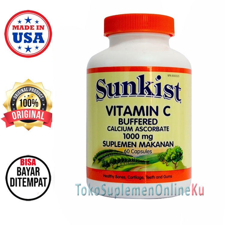 Sunkist Vitamin C Buffered - 60 kapsul | Vitamin C antioksidan