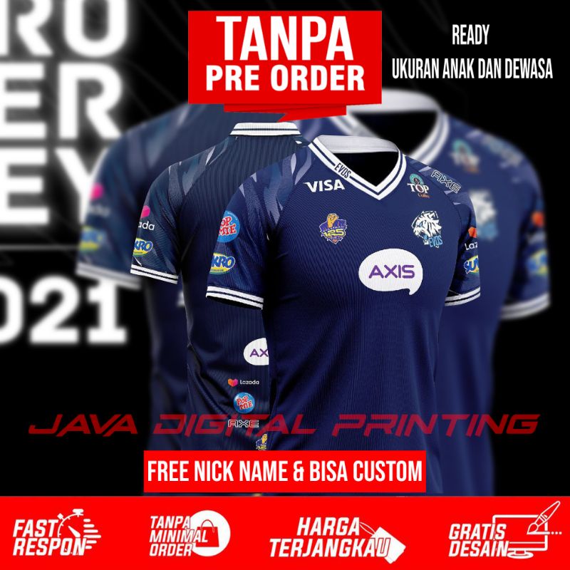JERSEY EVOS ESPORT TERBARU 2021 FRE NICK NAME SEDIA UKURAN ANAK DAN DEWASA PROSES CEPAT HANYA 1 HARI