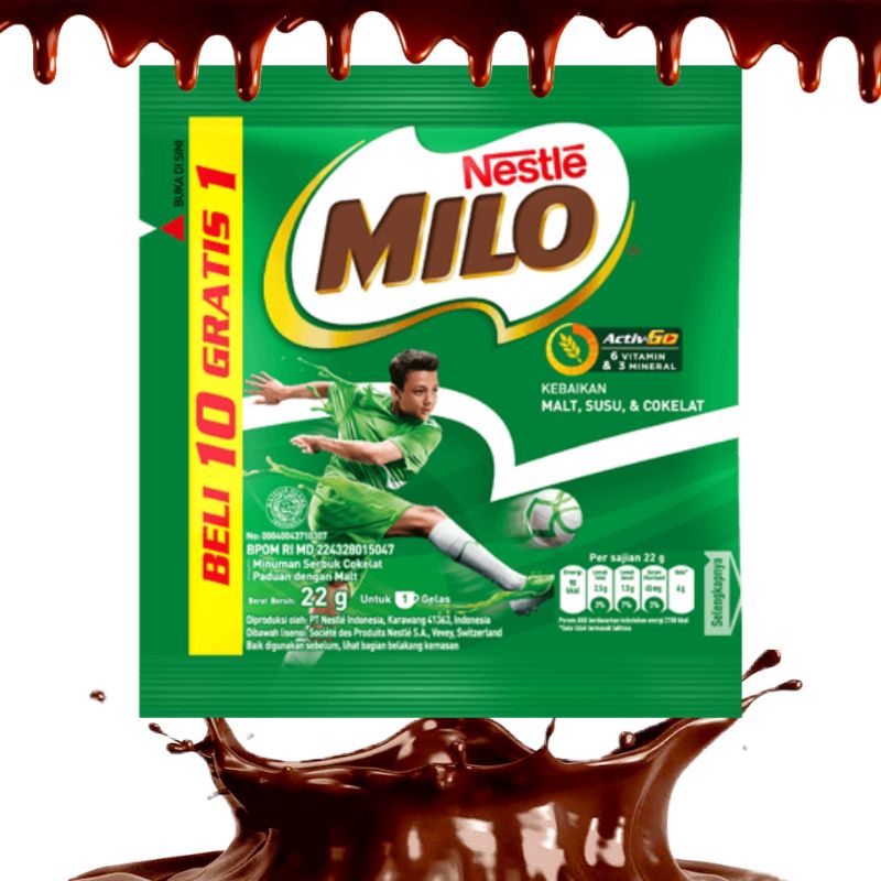 

MILO ACTIV-GO Sich 22gr Nestle Susu Bubuk/Serbuk Sehat Bernutrisi dan Kaya Vitamin untuk Pertumbuhan Anak