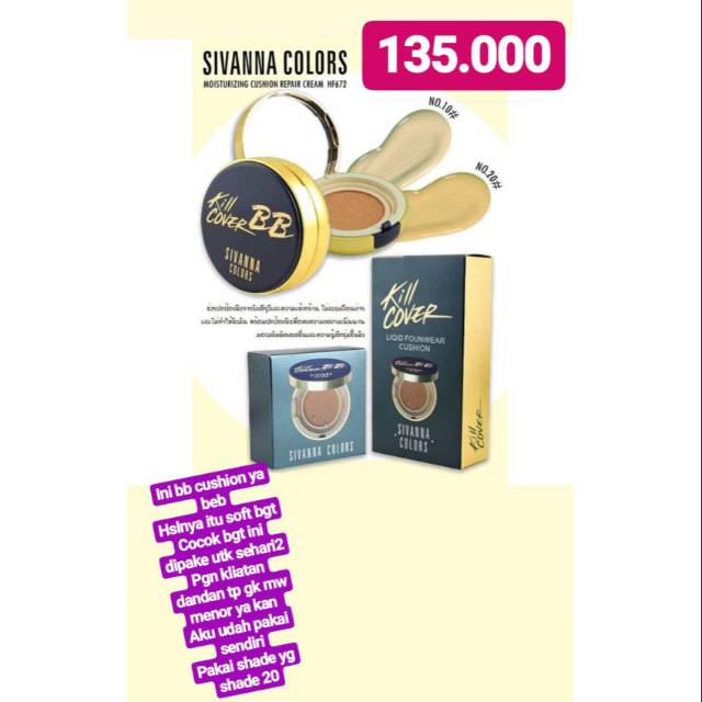 Sivanna Colors BB Cushion Kill Cover shade 20