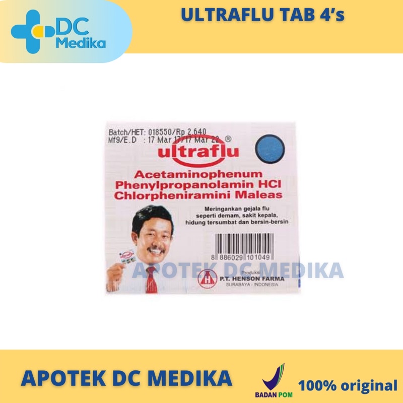 Ultraflu tablet 4’s / obat flu/ obat pusing
