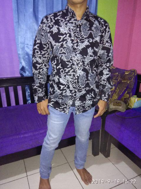 Baju Batik Pria Slim Fit Lengan Panjang Kemeja Batik Pria Slim Fit Elegan Mewah Lbl364
