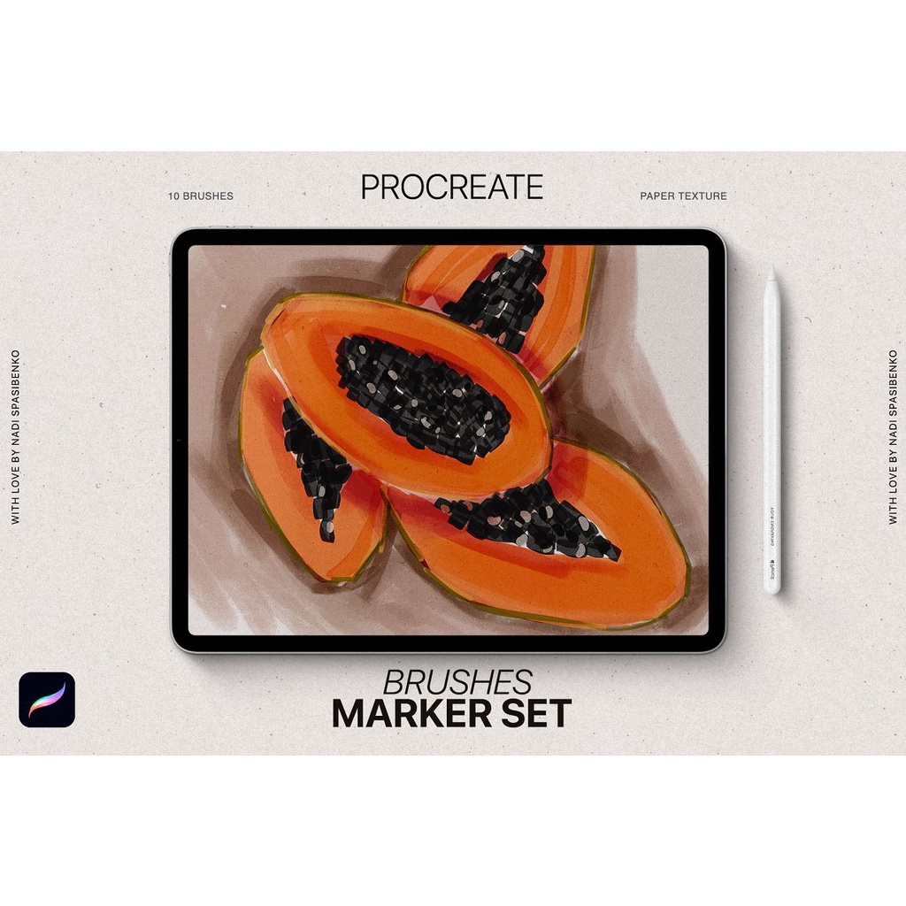 Procreate Brush - Realistic Marker for Procreate (+ Paper Texture Brushes)