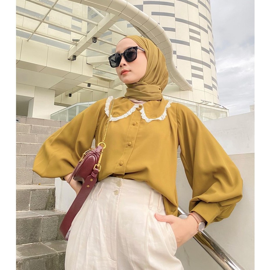 VS - KELLYA TOP BLUS RENDA / Atasan Blouse Kenami Renda Wanita Muslim Kellya