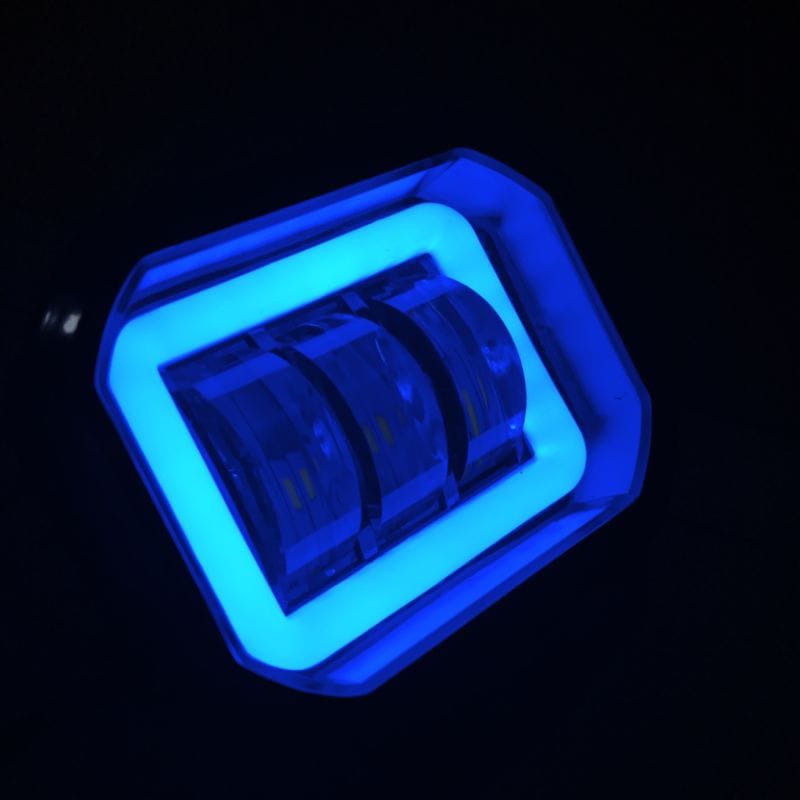 LAMPU TEMBAK SOROT KOTAK BULAT LED DAYMAKER 3 MATA ANGEL EYE MOTOR MOBIL