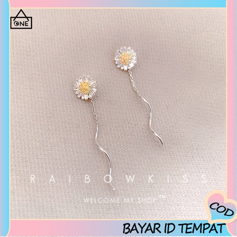 COD❤Anting Wanita Daisy Dandelion Baru Anting Pejantan Panjang Rumbai Fashion Sederhana Perhiasan