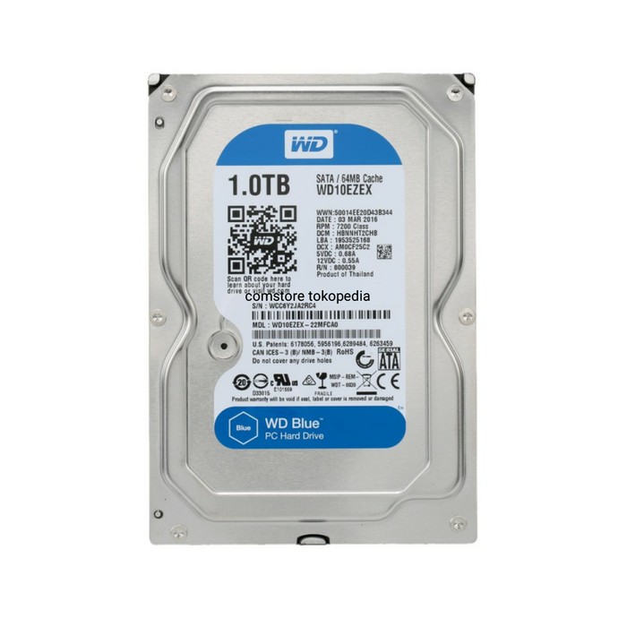 HDD WD 3.5 1TB BLUE RESMI ORIGINAL