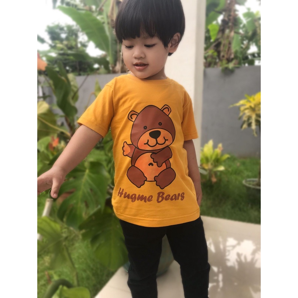 KAOS ANAK GAMBAR TEDDY BEAR KAOS HUGME BEE AND BEAR