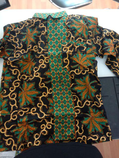 Kemeja Batik Motif Daun Pepaya Ijo Besar