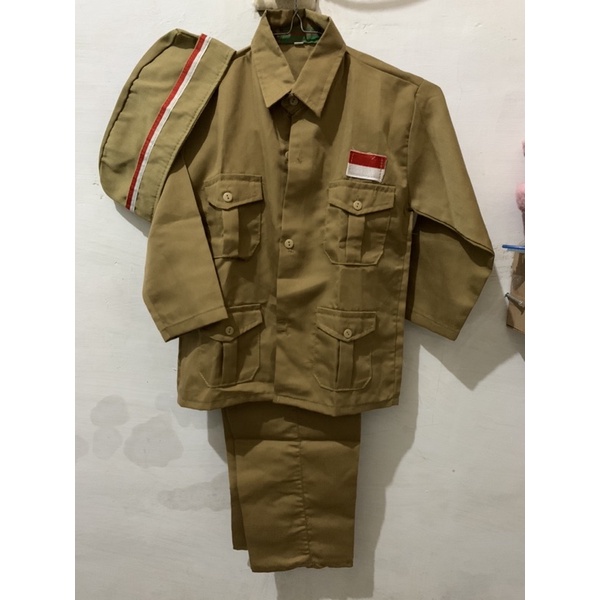 preloved seragam tentara tk/pramuka/TNI/baju karnaval