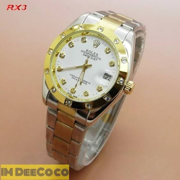 Jam Tangan Wanita Rolex Cellini Rantai Automatic - Silver Hitam