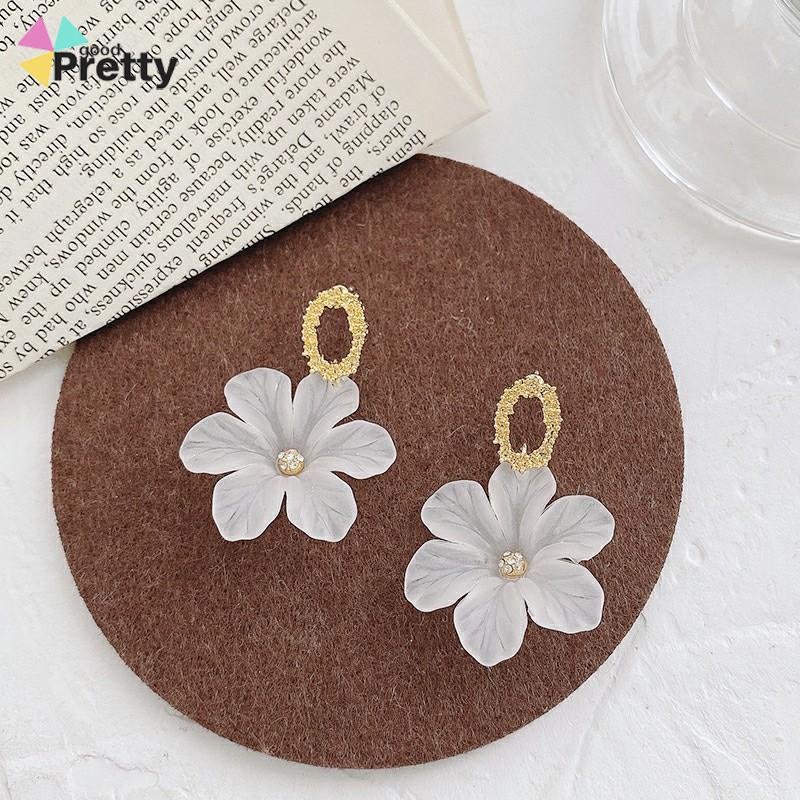 S925 Silver Needle Flower Shape Gaya Segar Anting Pejantan Cocok untuk Wanita - PD