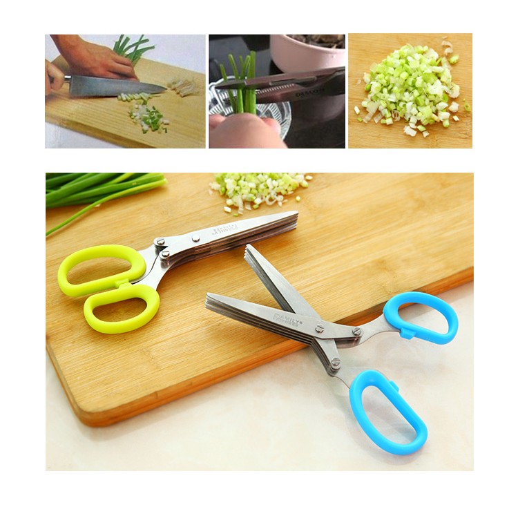 IKILOSHOP Gunting 5 Layer Scissors Five layer pemotong sayuran,bawang praktis